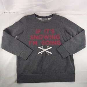 Denver Hayes Pullover Sweater Long Sleeve Gray S Small If It's Snowing I'm Going